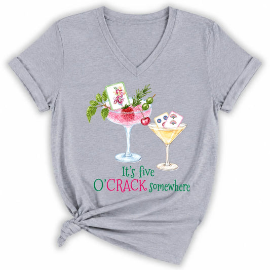 It’s Five O’Crack Somewhere Lady V-neck