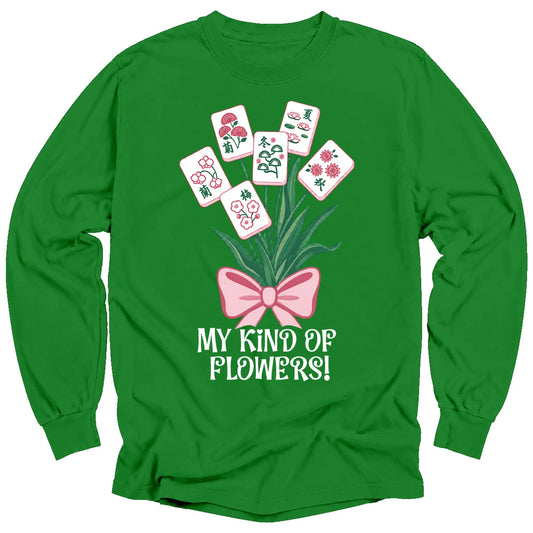 My Kind Of Flowers Mahjong Long Sleeve T-Shirt