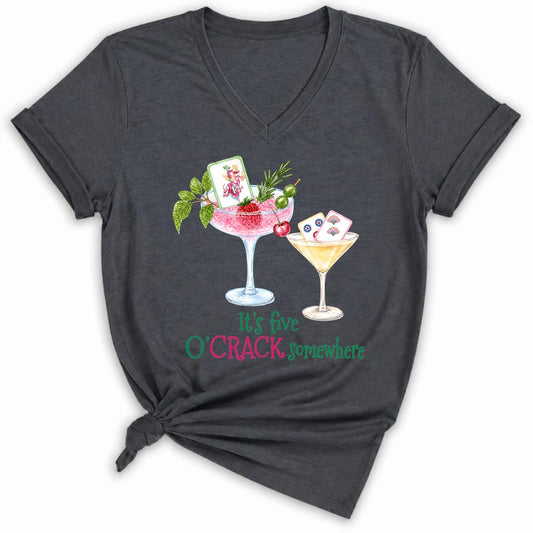 It's Five O'Crack Somewhere Lady V-neck