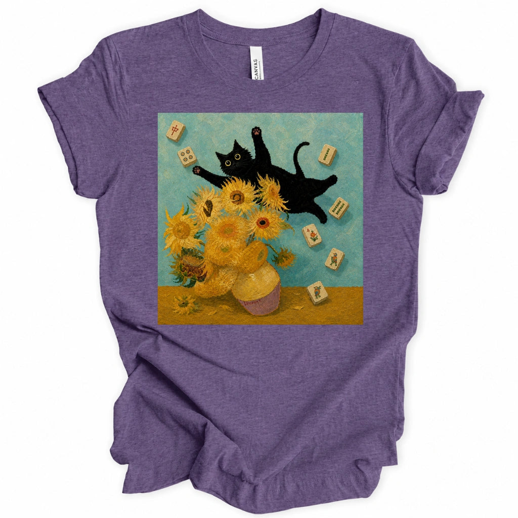 Cat Sunflowers Van Gogh T-Shirt