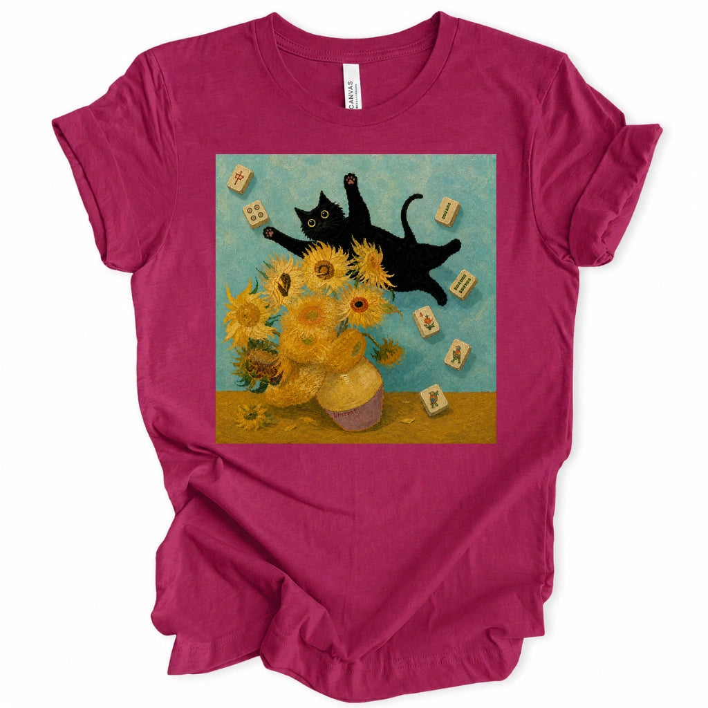 Cat Sunflowers Van Gogh T-Shirt