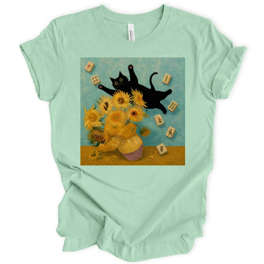 Cat Sunflowers Van Gogh T-Shirt