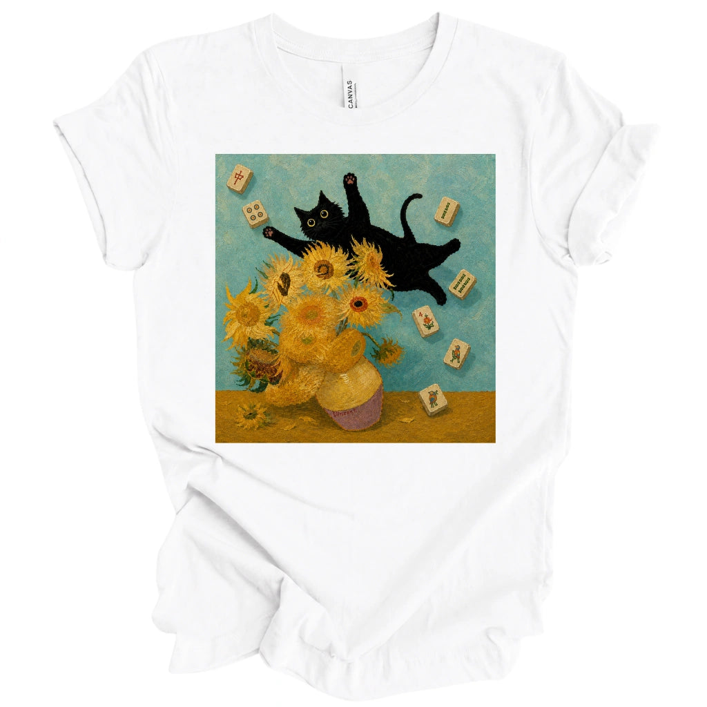 Cat Sunflowers Van Gogh T-Shirt