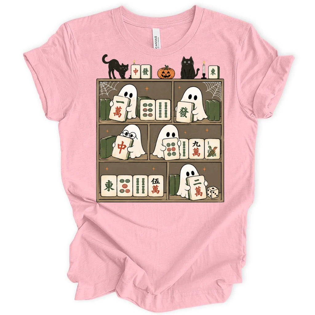 Ghosts playing tiles t-shirt