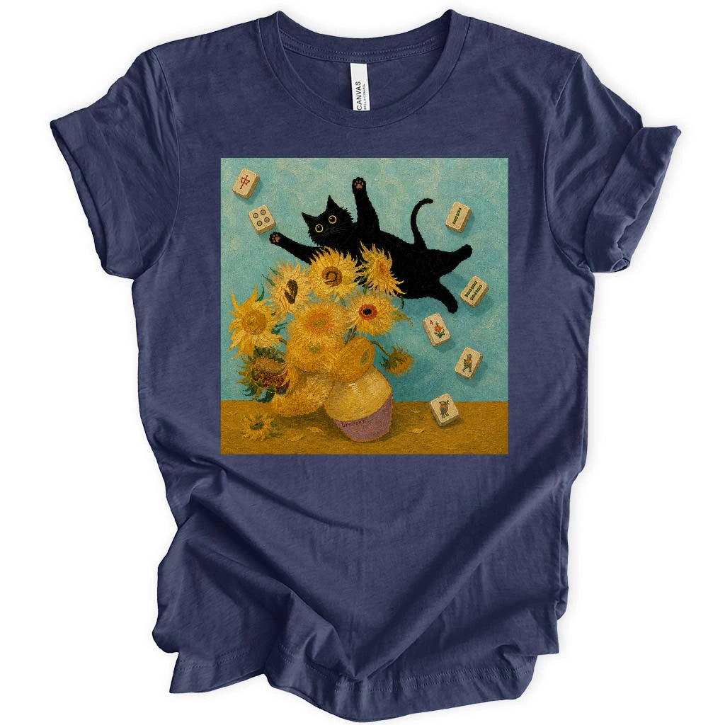 Cat Sunflowers Van Gogh T-Shirt