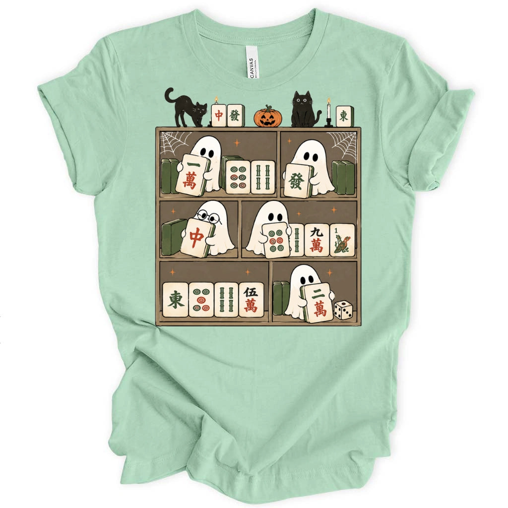 Ghosts playing tiles t-shirt