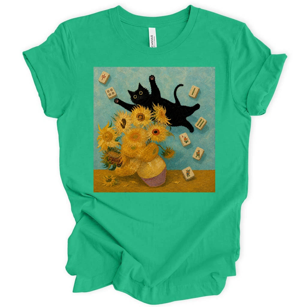Cat Sunflowers Van Gogh T-Shirt