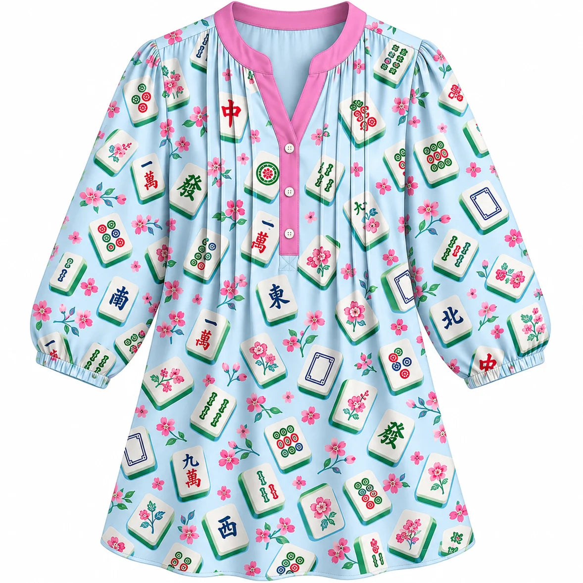 Cherry Blossom Mahjong Blouse