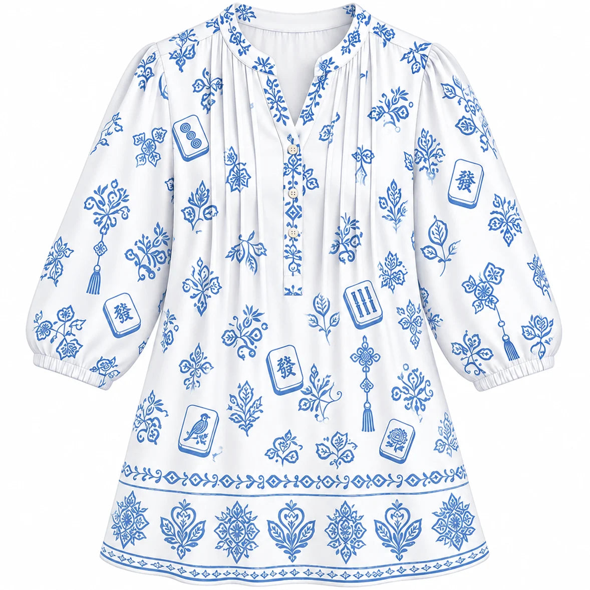 Chinoiserie Mahjong Blouse