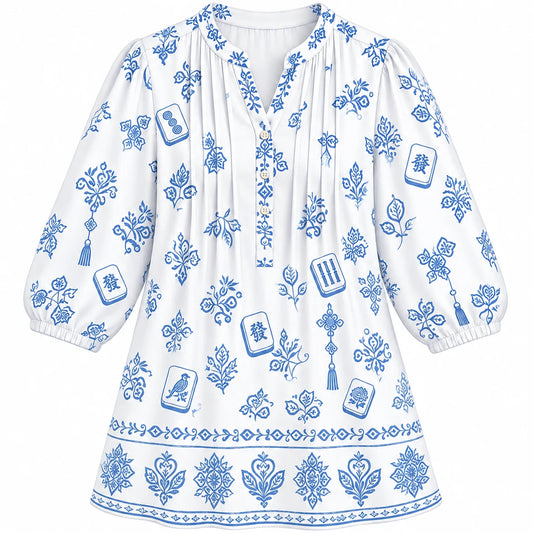 Chinoiserie Mahjong Blouse