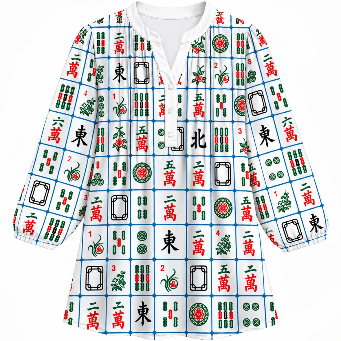 Classic Tiles Mahjong Blouse