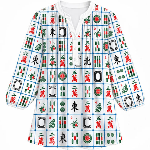 Classic Tiles Mahjong Blouse