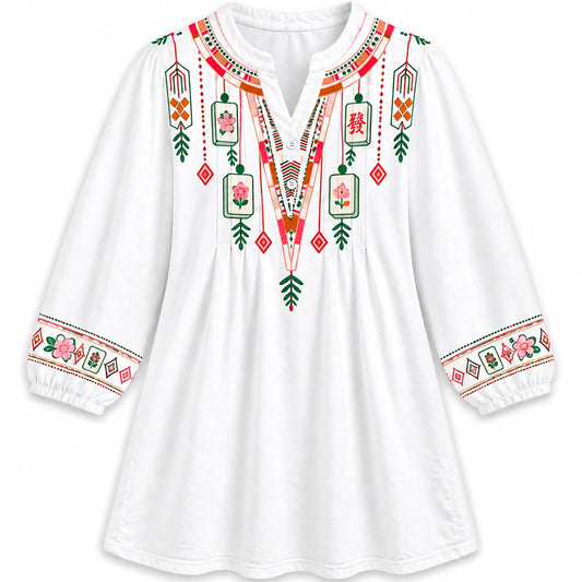 Lucky Charm Mahjong Blouse