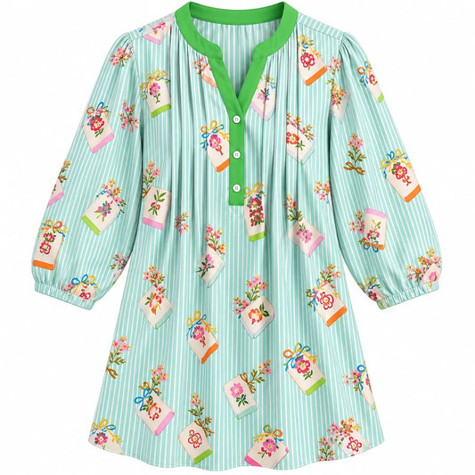 The Blooming Tiles Mahjong Blouse