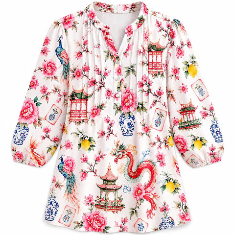 The Blossom Dynasty Mahjong Blouse