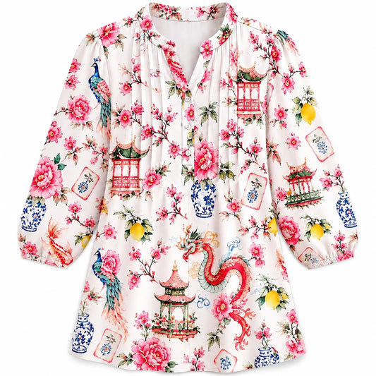 The Blossom Dynasty Mahjong Blouse