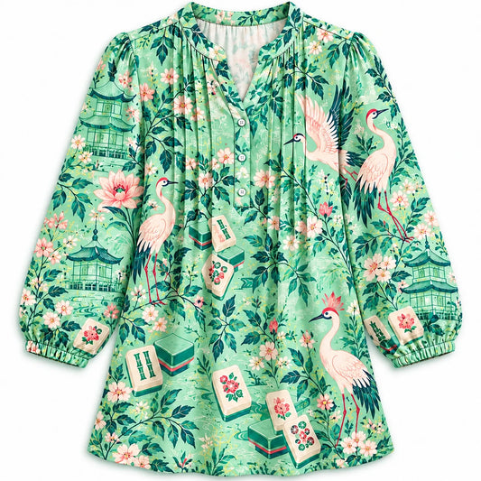 The Jade Crane Heron Blouse