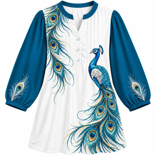 The Sapphire Peacock Blouse