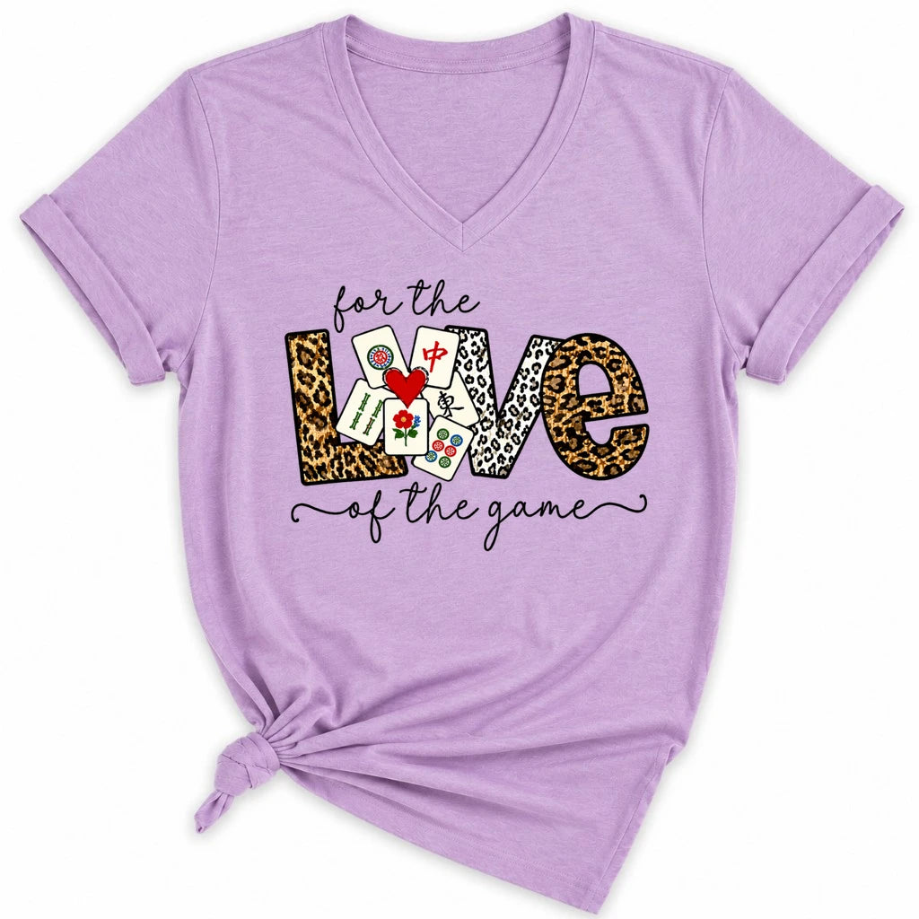 For The Love Of The Game Mahjong Lady V-neck