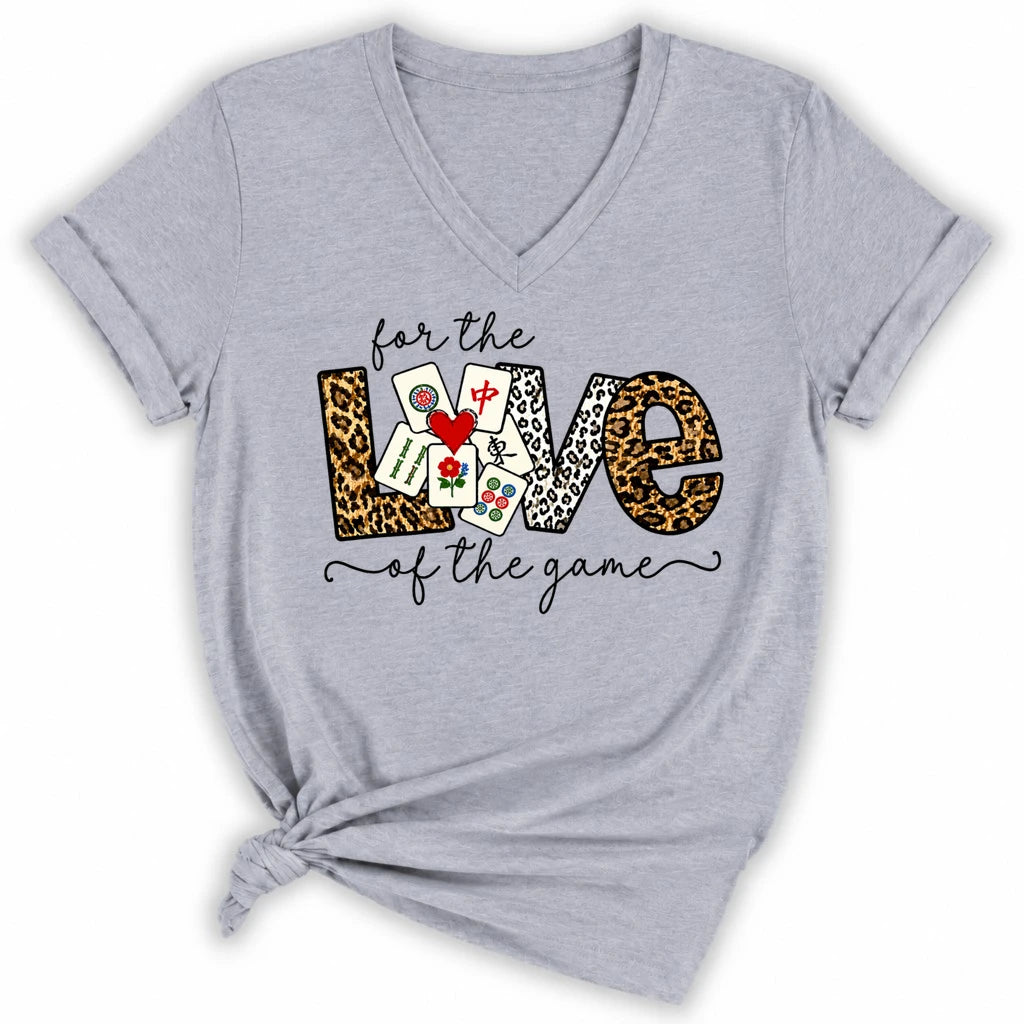 For The Love Of The Game Mahjong Lady V-neck