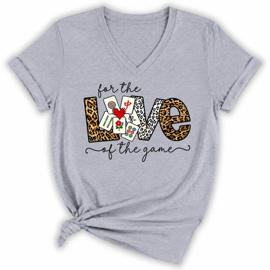For The Love Of The Game Mahjong Lady V-neck