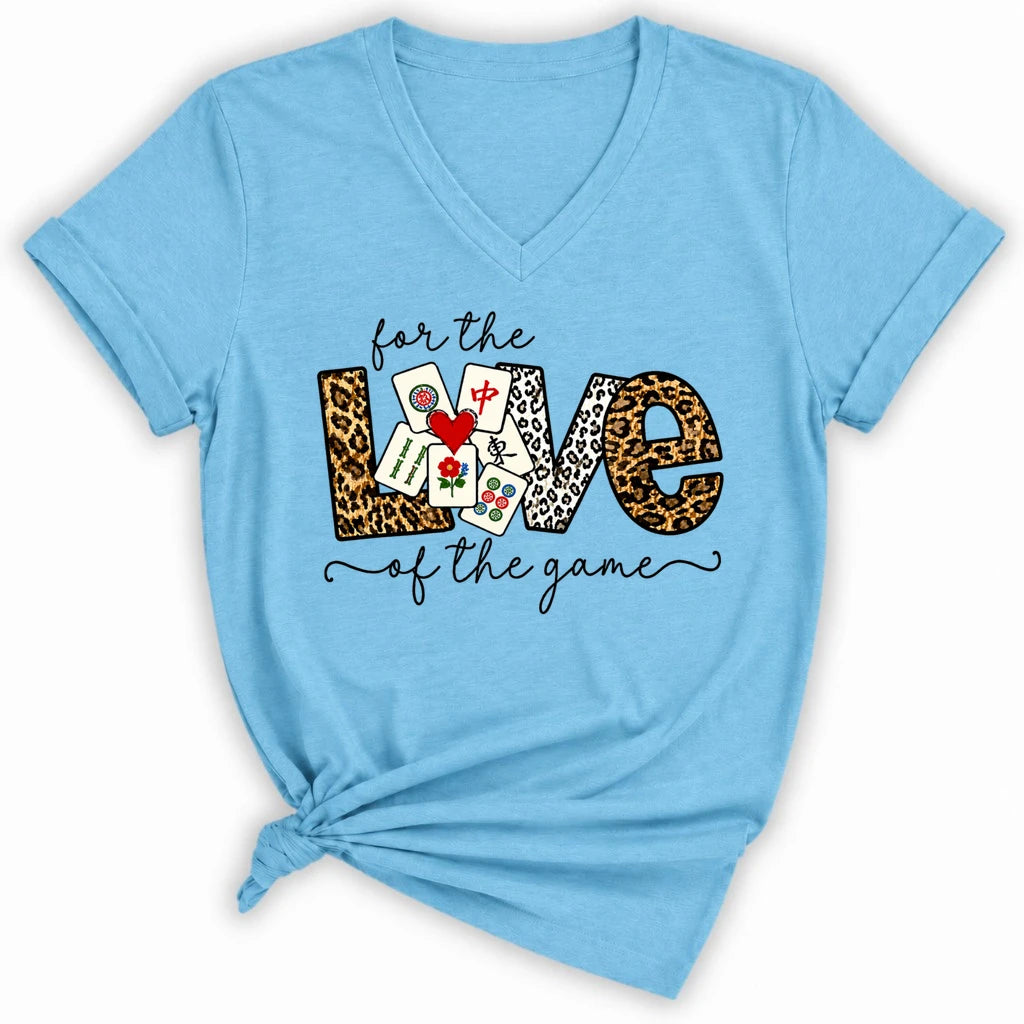 For The Love Of The Game Mahjong Lady V-neck