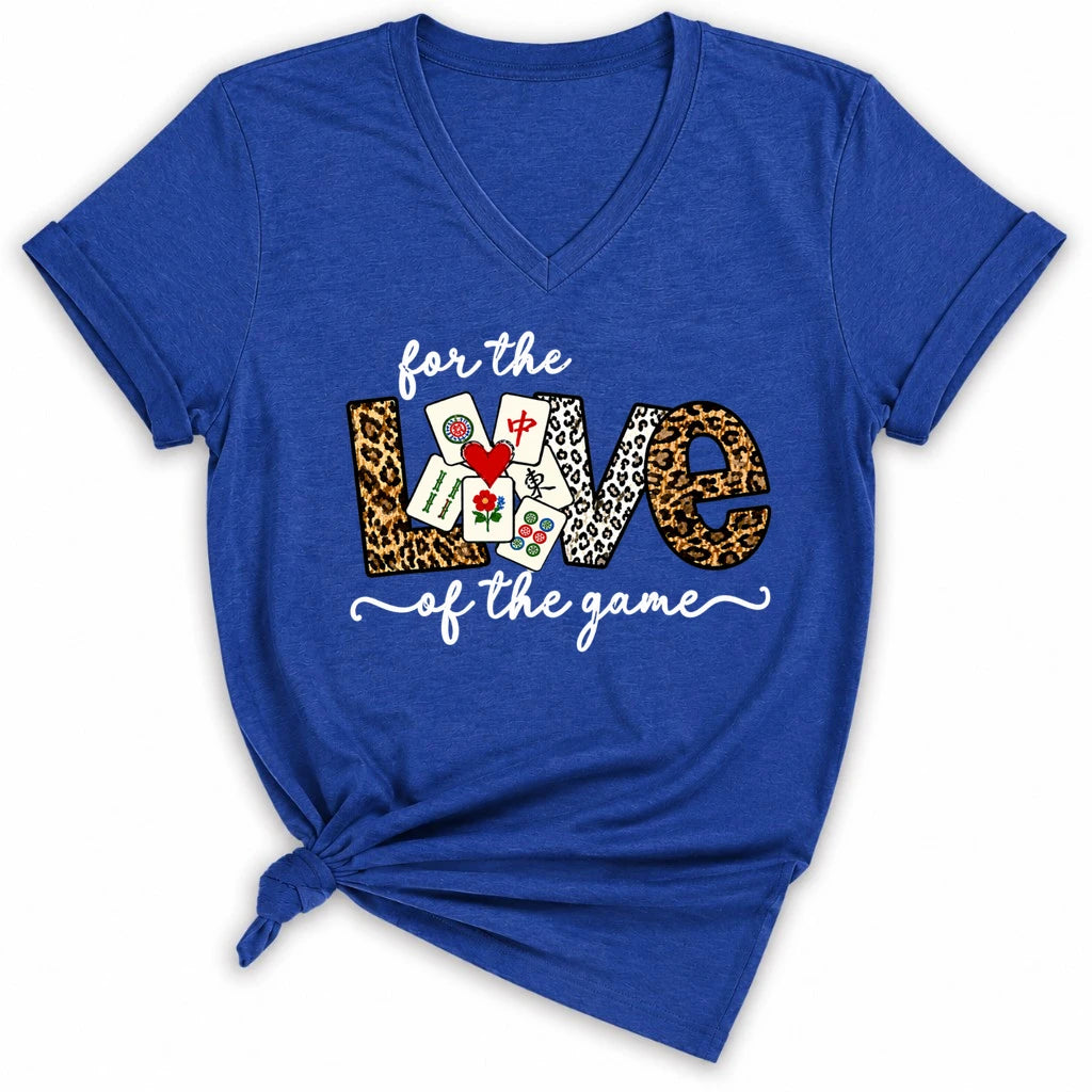 For The Love Of The Game Mahjong Lady V-neck