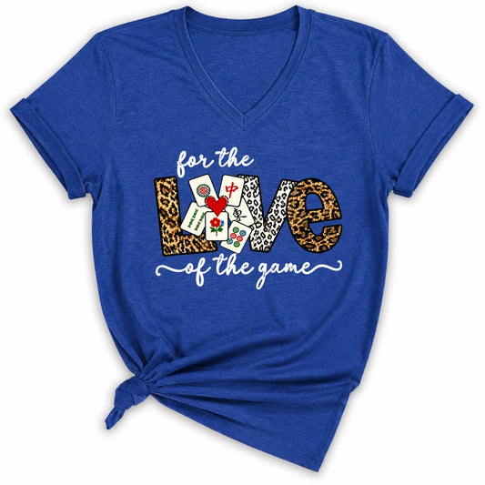 For The Love Of The Game Mahjong Lady V-neck