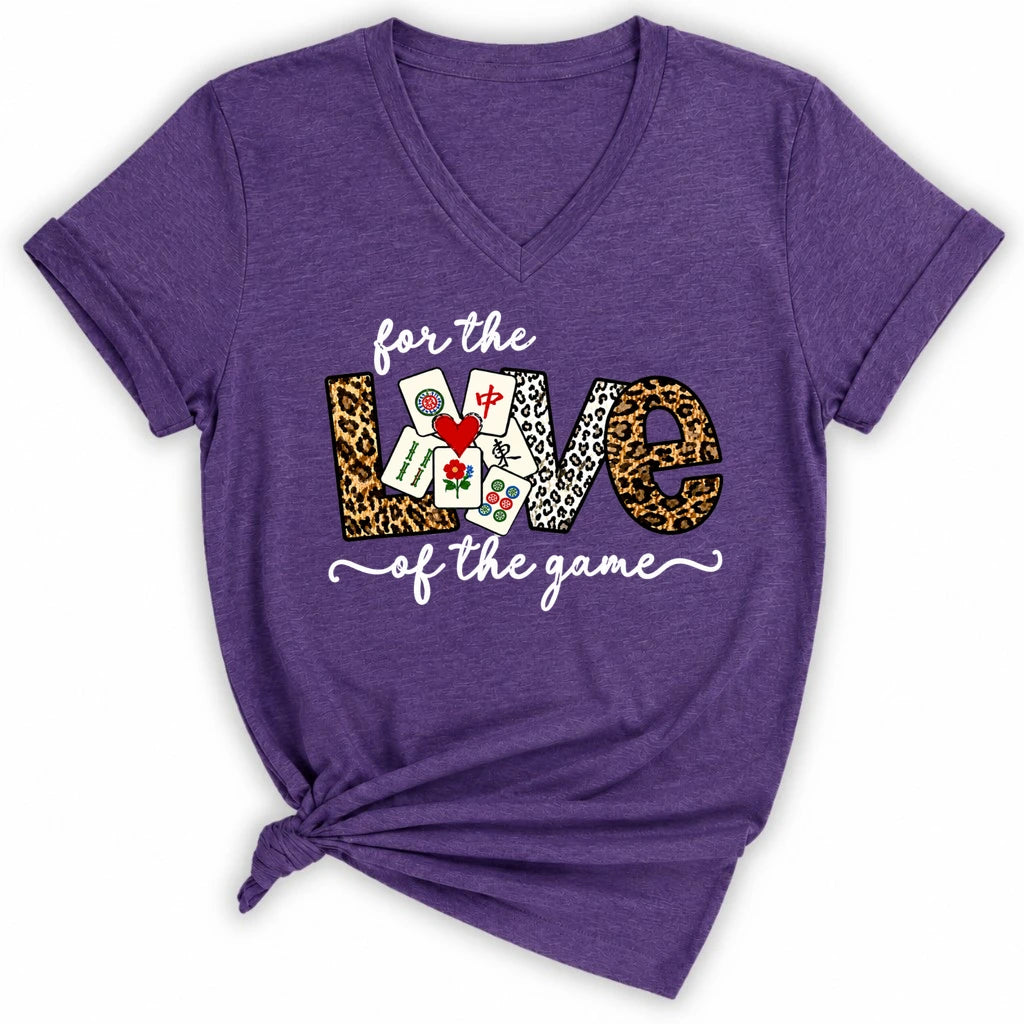For The Love Of The Game Mahjong Lady V-neck