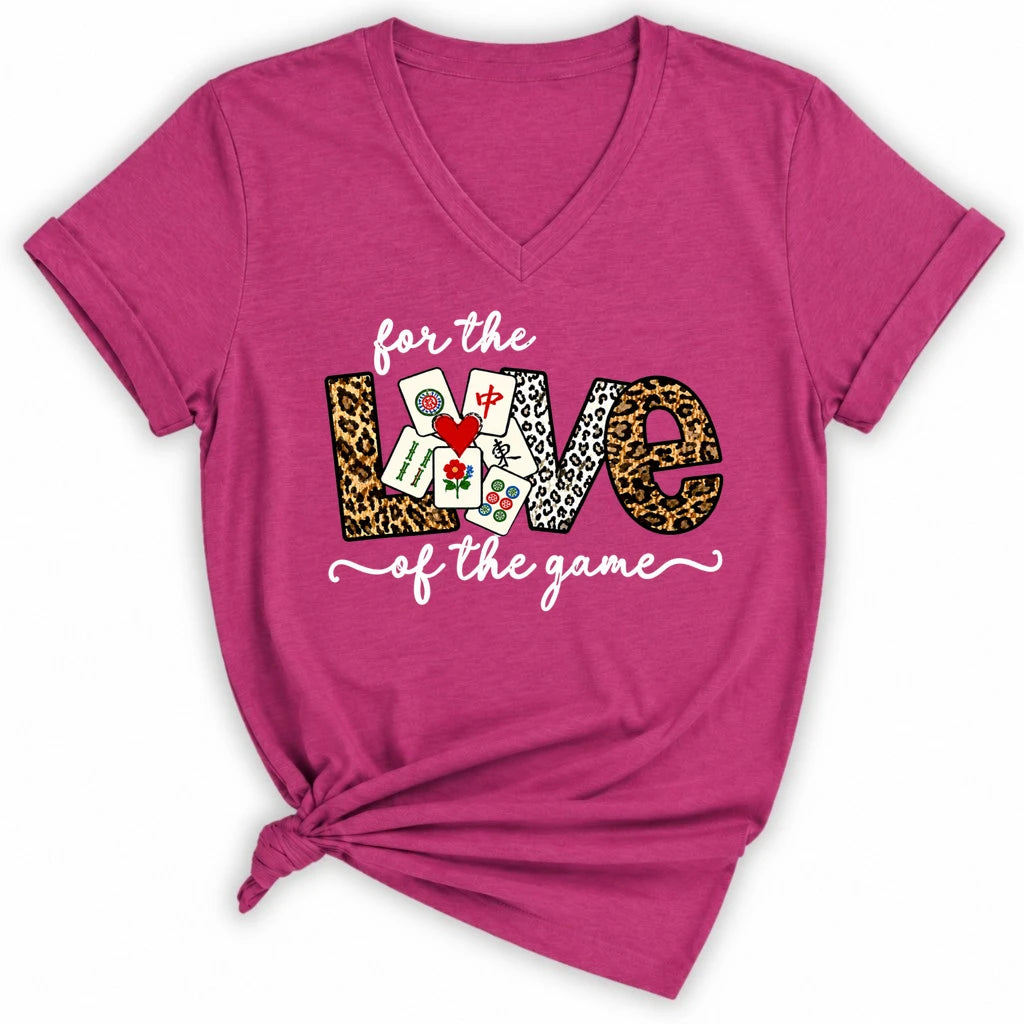For The Love Of The Game Mahjong Lady V-neck