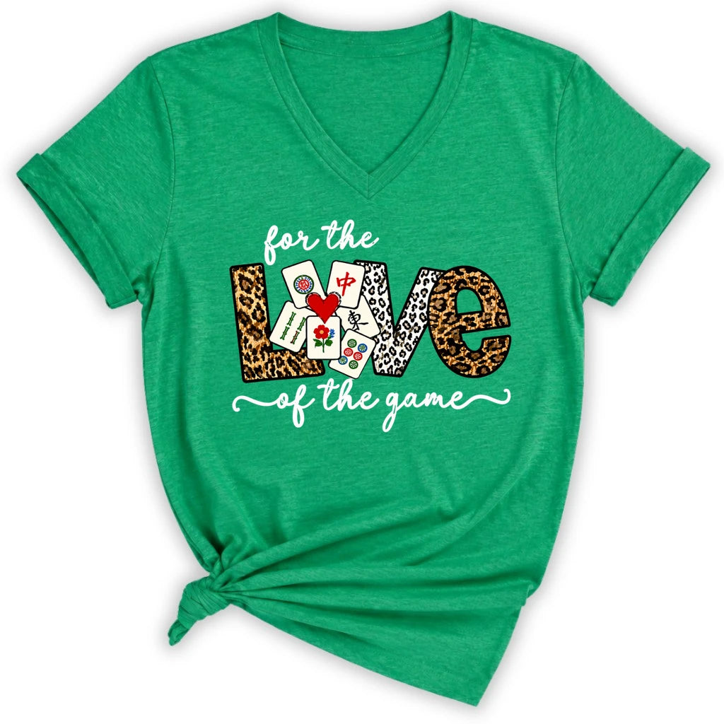 For The Love Of The Game Mahjong Lady V-neck