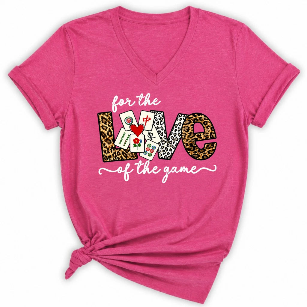 For The Love Of The Game Mahjong Lady V-neck