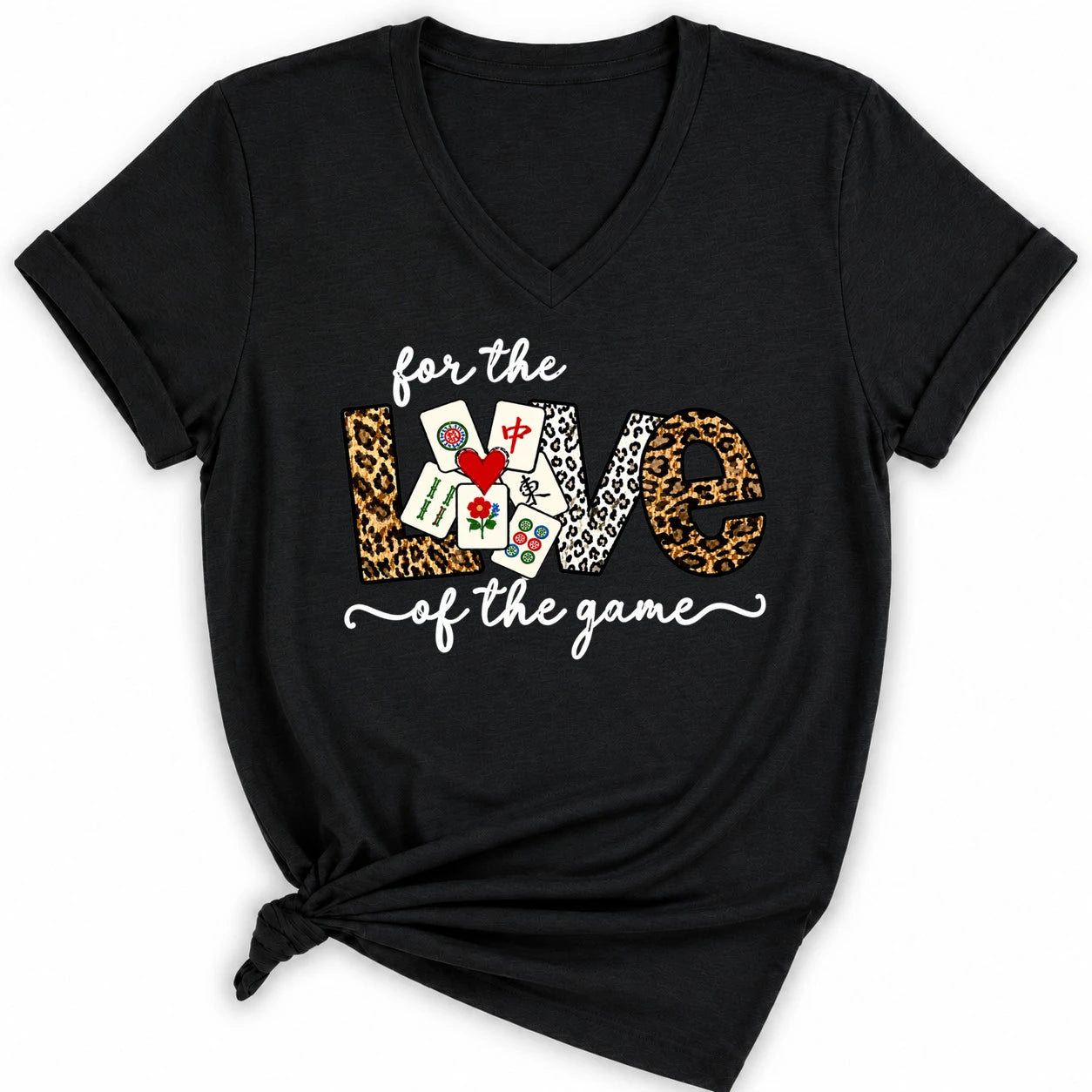 For The Love Of The Game Mahjong Lady V-neck