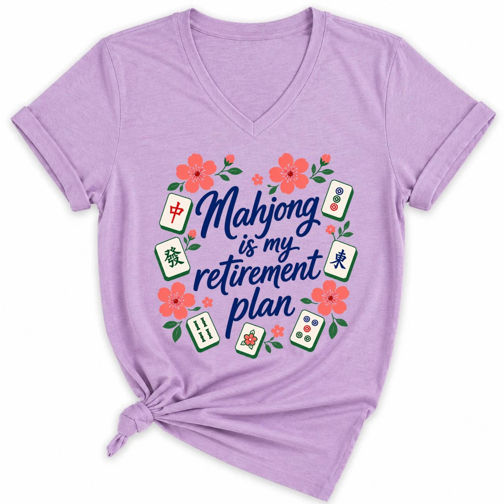 Mahjong is my retirement plan Lady V-neck