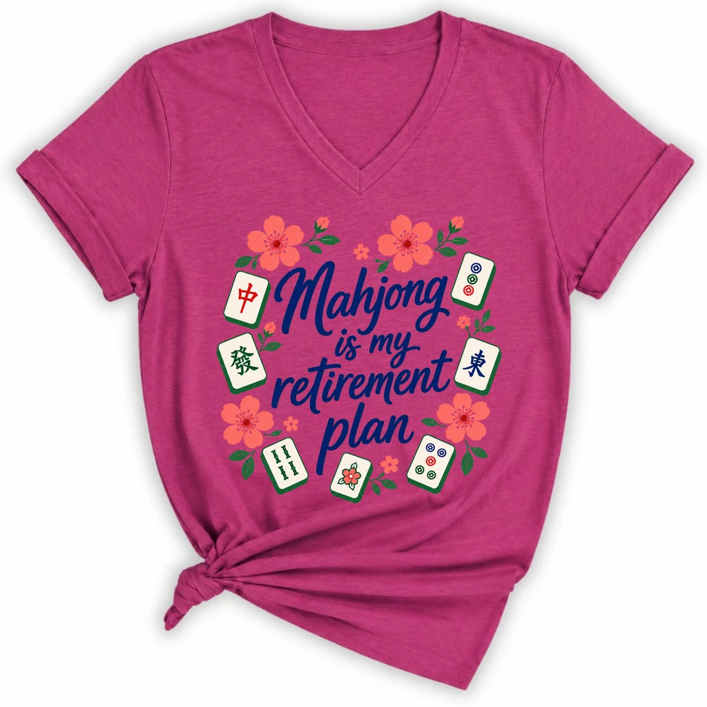 Mahjong is my retirement plan Lady V-neck
