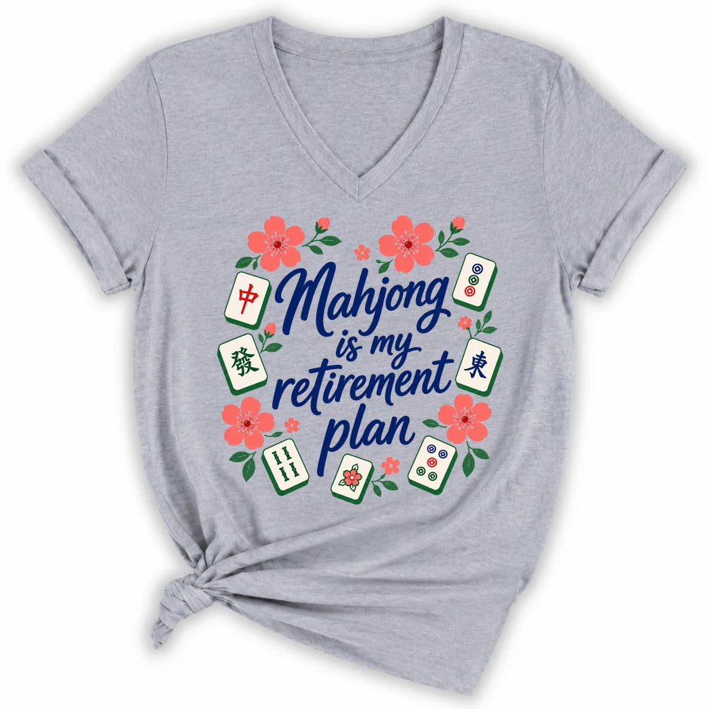 Mahjong is my retirement plan Lady V-neck