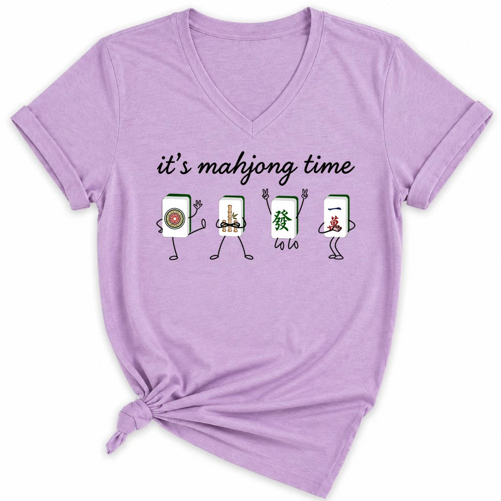 It's Mahjong Time Lady V-Neck
