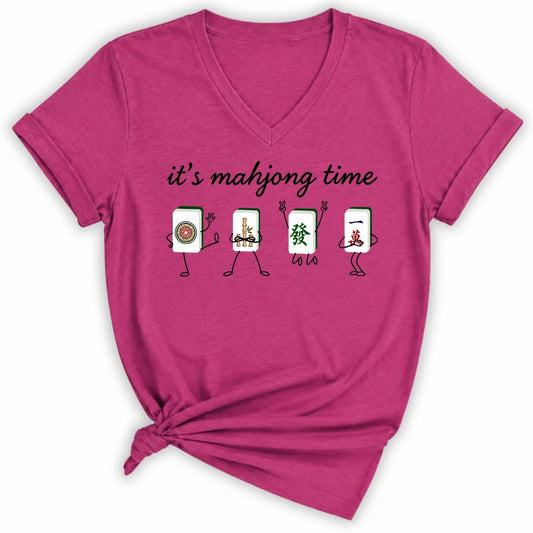 It's Mahjong Time Lady V-Neck