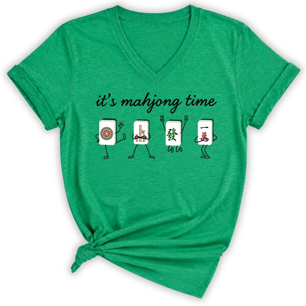 It's Mahjong Time Lady V-Neck