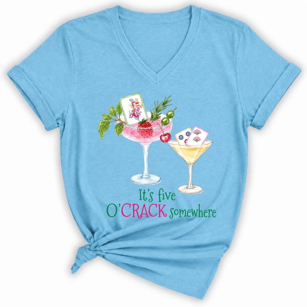 It’s Five O’Crack Somewhere Lady V-neck