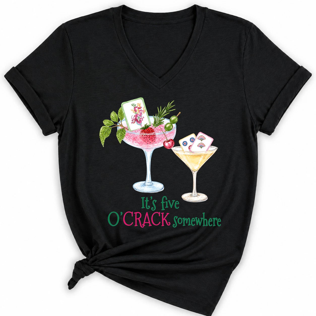 It’s Five O’Crack Somewhere Lady V-neck