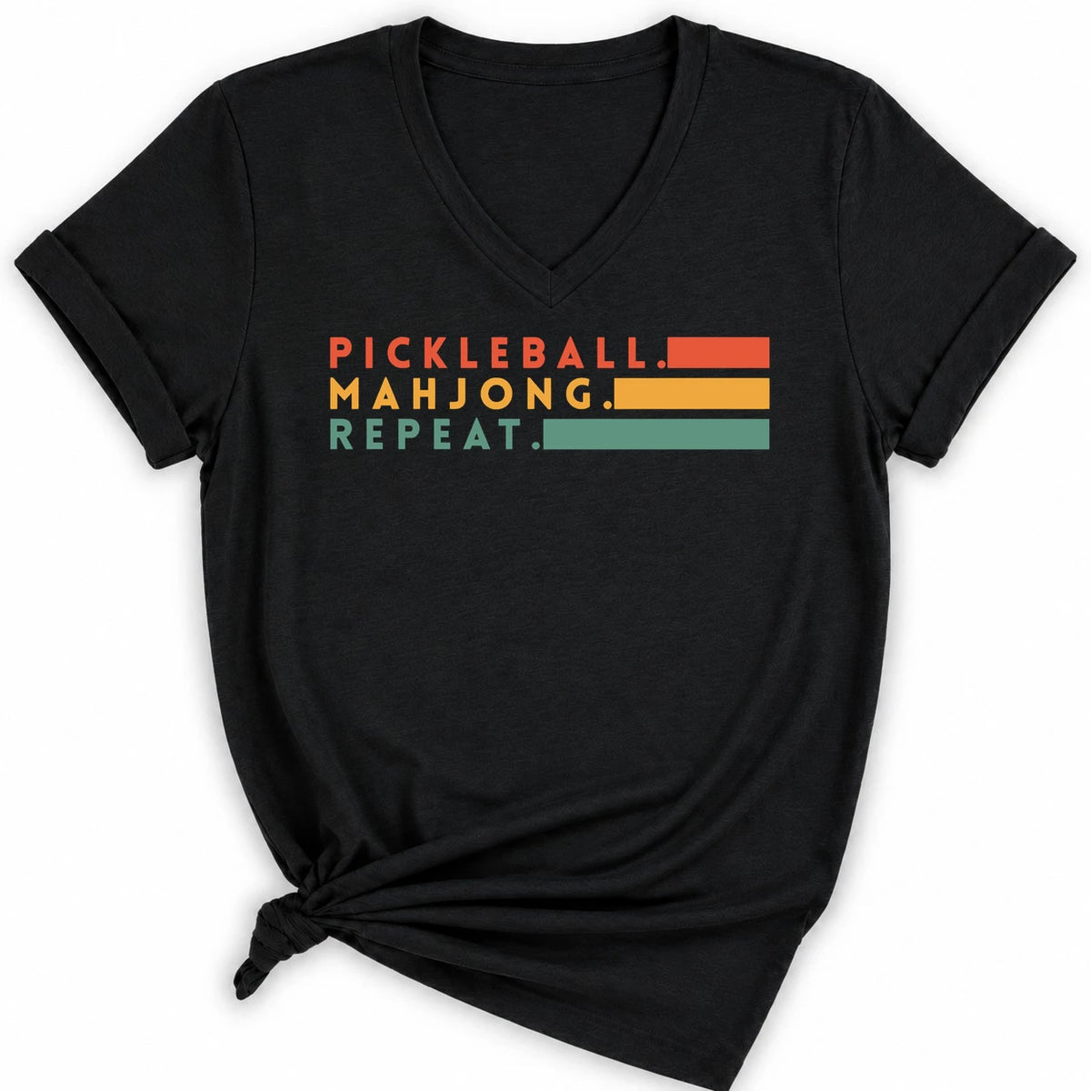 Pickleball Mahjong Lady V-neck