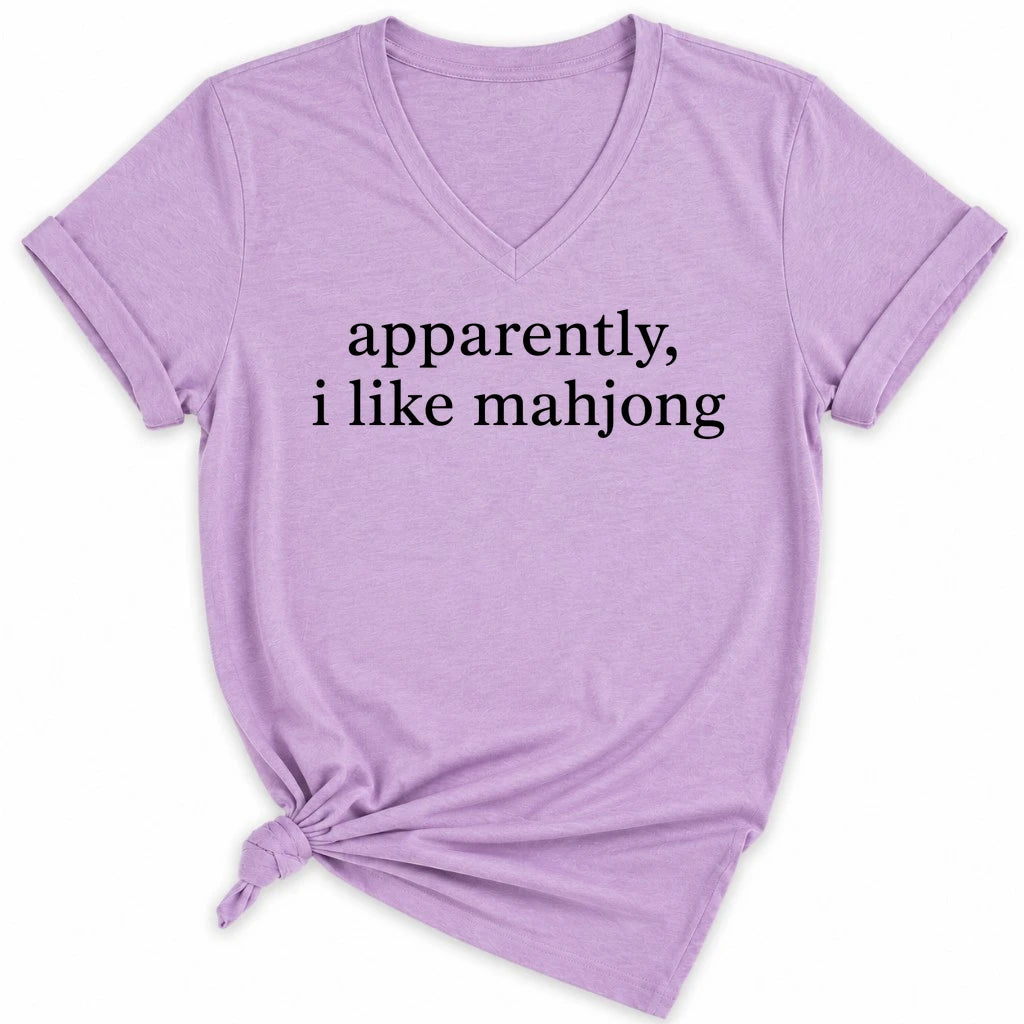 Apparently, I Like Mahjong Lady V-neck