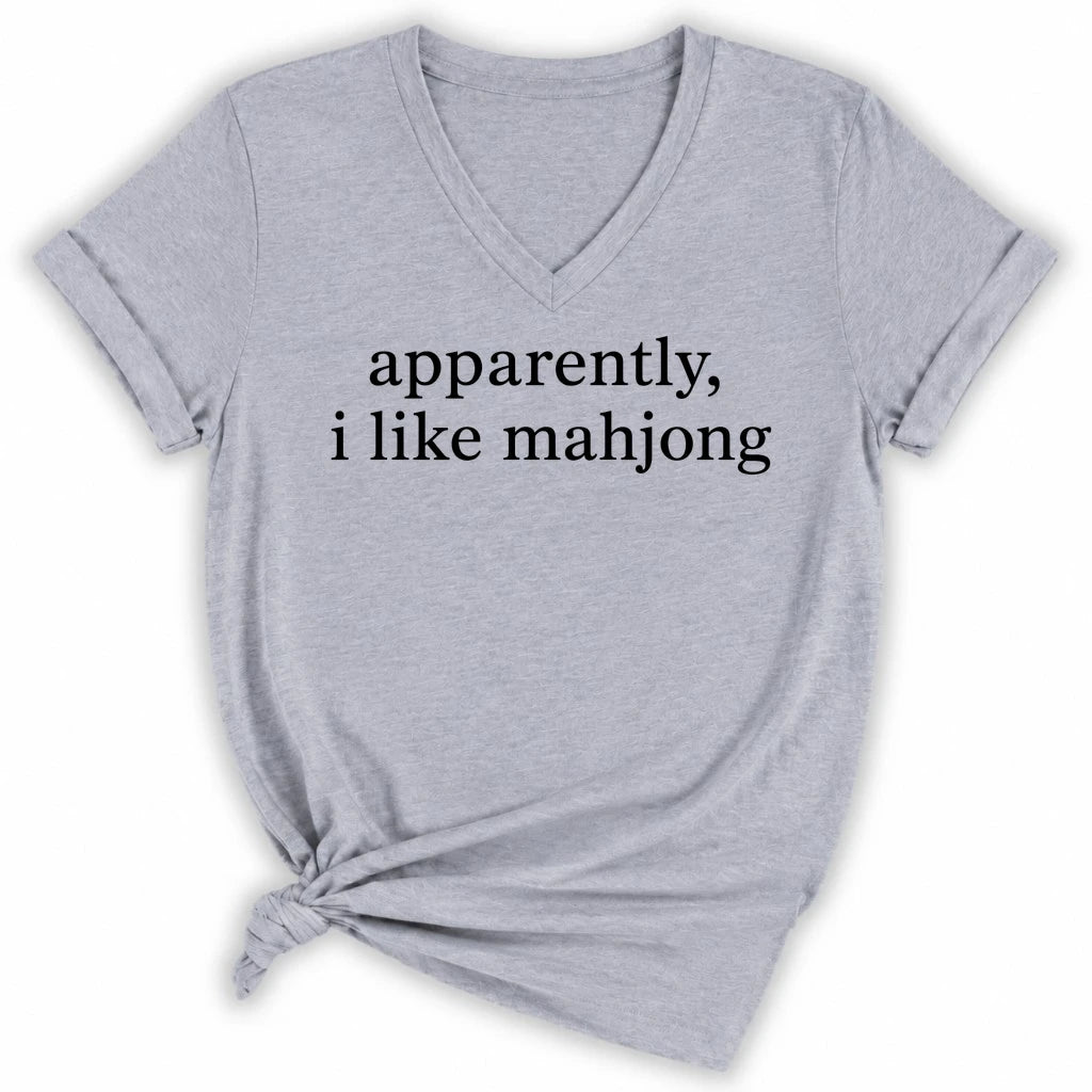 Apparently, I Like Mahjong Lady V-neck