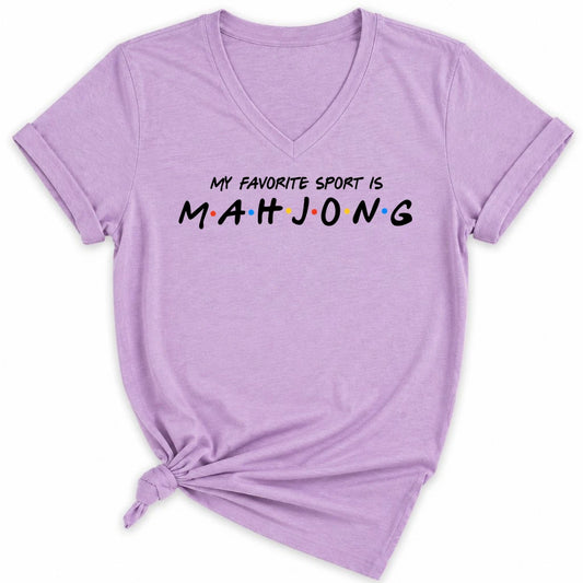 My Favorite Sport Is Mahjong Lady V-neck
