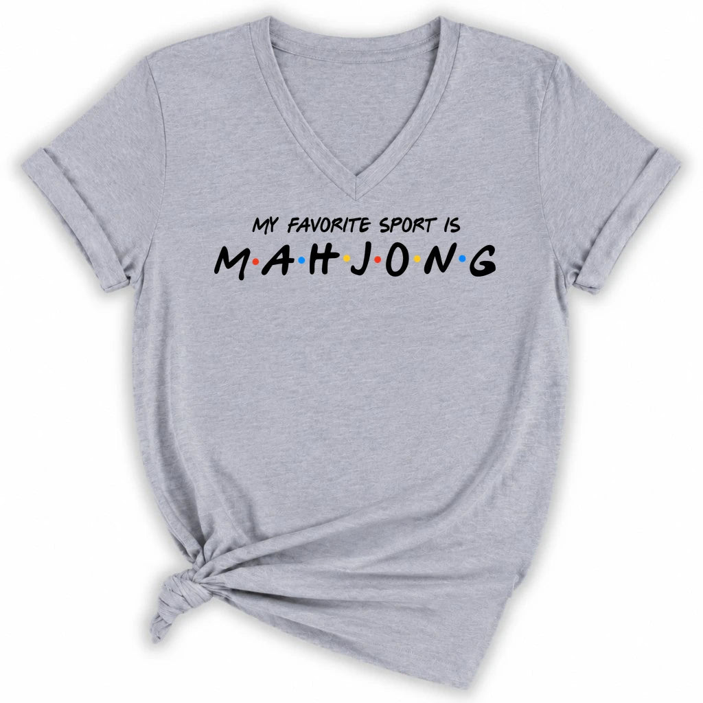 My Favorite Sport Is Mahjong Lady V-neck