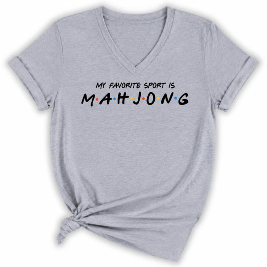 My Favorite Sport Is Mahjong Lady V-neck