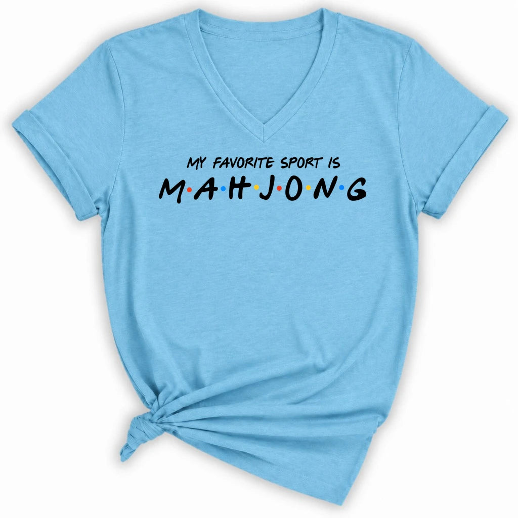 My Favorite Sport Is Mahjong Lady V-neck