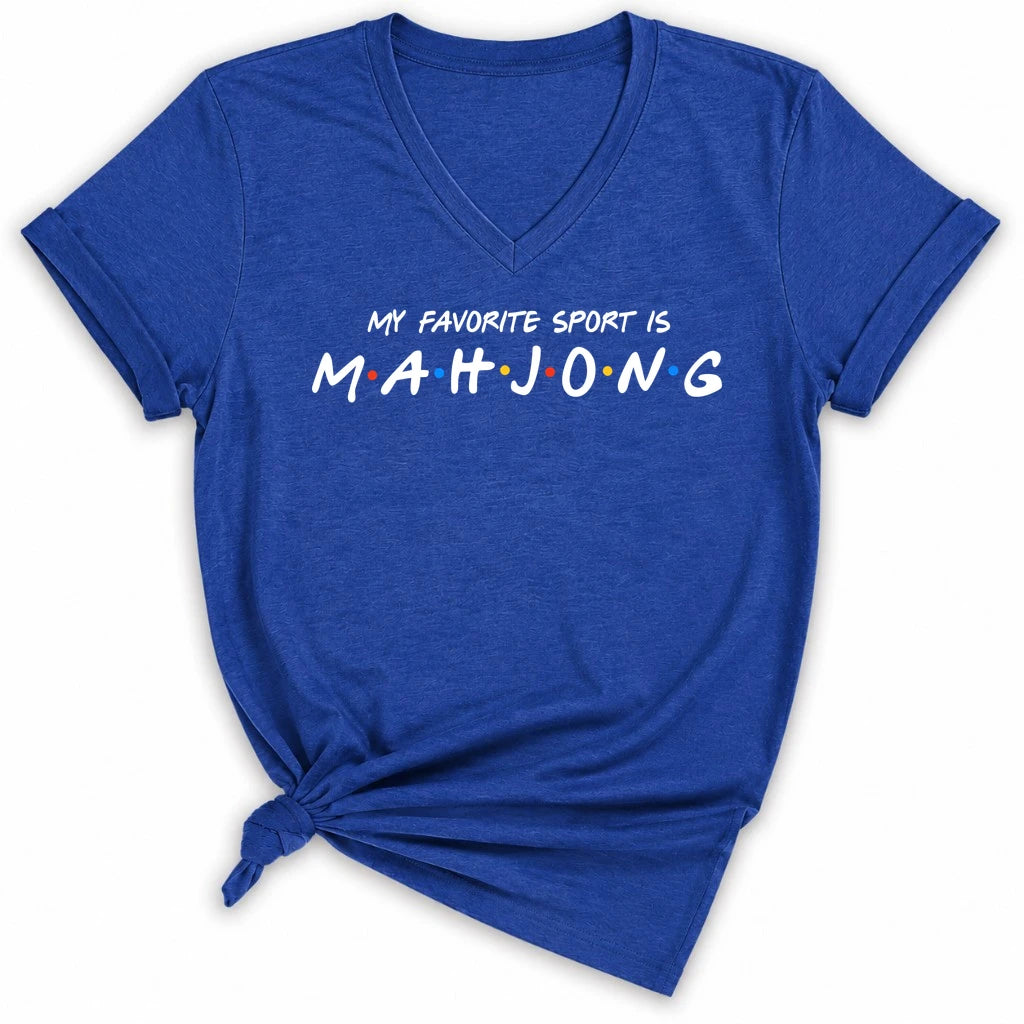 My Favorite Sport Is Mahjong Lady V-neck