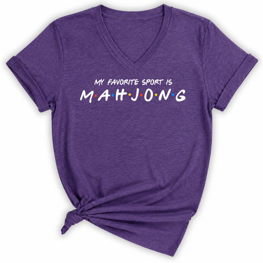 My Favorite Sport Is Mahjong Lady V-neck